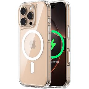 حافظة ORNARTO مغناطيسية لهاتف iPhone 13، [متوافقة مع MagSafe] غطاء نحيف مقاوم للاصفرار، حافظة هاتف مقاومة للصدمات بزوايا عازلة للهواء مكونة من طبقتين لهاتف iPhone 13-شفاف