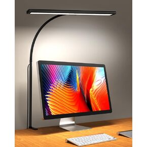 Desk Lamp, iFalarila Dimmable 160 LED Desk Light for Home Office [Updated Flexible Gooseneck & Metal Rod & I-Clamp] Book Light Clip on Table for Reading, Workbench, Drafting, Nail Tech, Sewing, Puzzle