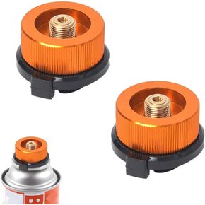 2PCS Butane Fuel Canister Adapter Butane Canister Nozzle Input Camping Stove Adapter Golden Camp Fuel Refill Adapter Propane to Butane Adapter for Camping Hiking Fishing