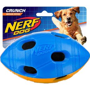 Nerf Dog 6in TPR Bash Crunch Football - Blue/Orange
