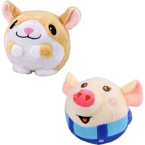Mity rain Interactive Dog Ball Cover, Replacement Covers Only for Bouncing Ball (Blue Pig+Hamster)