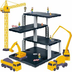 iPlay، iLearn Kids Construction Toys، مجموعة مركبات لعب للأطفال الصغار مع شاحنة مقطورة، طائرة هليكوبتر، طاحونة هوائية، لعبة تعليمية رائعة لمهندس العلوم والتكنولوجيا والهندسة والرياضيات، هدايا عيد ميلاد 3 4 5 6 7 سنوات للأولاد والبنات