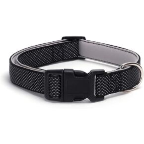 YSHOME&PET Reflective Dog Collar, Sturdy Nylon Collars with Quick Release Buckle, Adjustable Dog Collar for Puppy and Small Medium Large Girl and Boy Dogs (Red, Large)
