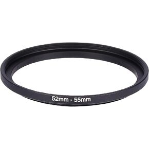 Photography Step Up Rings 52mm-55mm 52mm to 55mm Step Up Rings Metal Lens Filter Ring Adapter Black 52-55