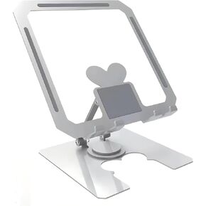 Folding Aluminum Tablet Stand, Fully Adjustable Desktop Tablet Holder, iPad Accessories for Office Kindle Compatible with Mobile Devices iPad Pro/Air/Mini, iPhone Pro/Max/Plus