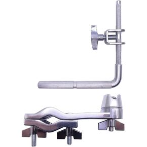 TUOREN Cowbell Mount with L-Rod 9.5mm Cowbell Clamp Jam Block Mounting Bracket Adjustable Height & Angle Percussion Accessory