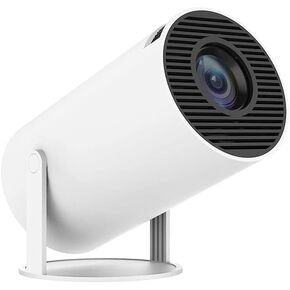 Mini Portable Projector, 4K 1080P Full HD, Android 11, 5G WiFi6, BT5.0, Auto Horizontal Correction, 180° Rotatable, White