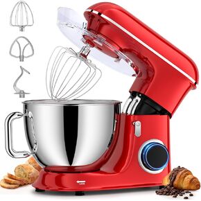 Stand Mixer, 8.5Qt Mixers Kitchen Electric Stand Mixer 660W 6+P Speed Tilt-Head Cake Mixer for Baking with Dough Hooks, Whisk, Beater and Splash Guard Attachments for Baking Bread, Cookie, Kneading