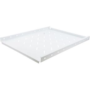 NavePoint 1U Rack Shelf for 4 Post Server Rack Network Cabinets – Fixed Rack Mount Shelf 550mm (21.6") Deep, White, Pre-Assembled – Compatible with 19 Inch Standard Equipment