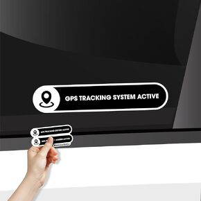 Small 2 Pack GPS Tracking System Sticker | GPS Active Sign for Cars | Car Window Sticker Sign | Black Glossy 5x1 Inches Waterproof Vinyl Sticker | Tracking System in Use | Anti Theft Security Sticker