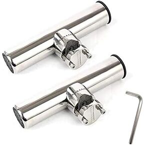 Rod Holder Clamp Boat Fishing Rod Holder with Clamp, Stainless Clamp on Fishing Rod Holder for Rails 7/8" to 1"