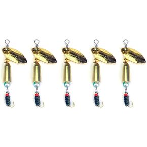 5 PCS Fly Fishing Lures，Flies for Fly Fishing，Trout Spinners，Fly Trout Fishing Lures for Bass Salmon Pike，Fishing Spinner Kit，Micro Fishing Lures，Bass Lures with Brass Spinner for Lake River Fishing