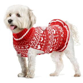 Christmas Dog Sweaters with Leash Hole Cute Santa Claus Xmas Dog Outfits Costumes Plaid Winter Warm Pet Puppy Cat Clothes for Small Medium Large Dogs Holiday Party Costume Gift (Santa Claus,S)