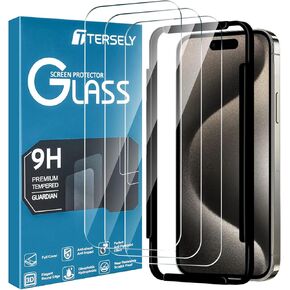 T Tersely [4 Pack] Screen Protector for iPhone 16 Pro Max (6.9 inch), Tempered Glass with Installation Alignment Frame,Military-Grade Shatterproof,Scratch Resistant,HD Clear