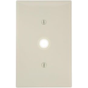 Leviton PJ11-T 1-Gang .406-Inch Hole Telephone/Cable' Wallplate, Midway Size, Light Almond