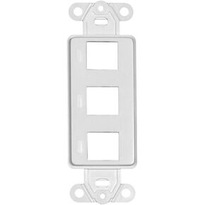 CNE41633 Decora Wall Plate Insert, 3 Hole for Keystone Jack, White
