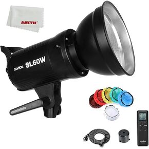 Godox SL-60W CRI 95+ LED Video Light SL60W White 5600K Version 60WS Bowens Mount + Reflector