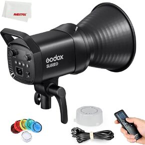 Godox SL60IIBi SL60II-Bi LED Video Lights,2800K-6500K,CRI96 + TLCI97 +,Builtin 11 FX Effects,Ultra Silent Fan for Newborn Photography,Portrait,Interview Lighting,Video Filming.