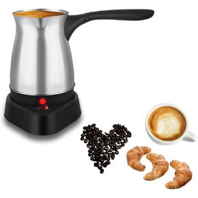 Electric Turkish Coffee Maker, 600ml, Stainless Steel, 6 Cups, Multifunctional