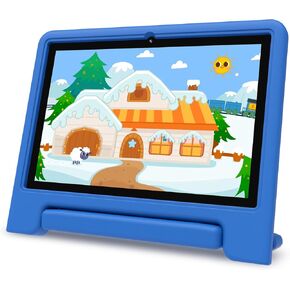 Kids Tablet, 10" HD Screen, 2+32GB, Tablet for Kids with EVA Shockproof Case, Google Kids Space, Ad-Free Contents, Parental Control, YouTube Kids, 5000mAh, Gift for Child (Sea Blue)