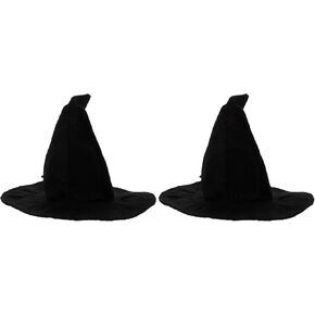 PRETYZOOM 2Pcs Halloween Pet Hat Witch Cat Headdress Dogs Csoplay Headwear Pet Festival Costumes Pet Headwear Decors for Small Kitten Dogs (Black)