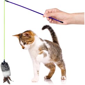 Interactive Cat Toy. Cat Toy with Vibrant Blue-Violet Wand. Cat Wand Toy. Kitten Toys. Cat Toys for Indoor Cats. Feather Cat Toy. Kitten Toys for Indoor Kittens.