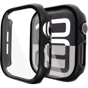 2-Pack Screen Protector for Apple Watch Seires 10 46mm, Hard PC Case with Tempered Glass All-Around Bumper Cover Compatible with iWatch Series 10 46mm Accessories, Clear