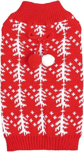 Jecikelon Knit Christmas Dog Sweater for Small Dogs Winter Knitwear Puppy Clothes Soft Warm Pullover Pet Outfits Doggy Cat Clothing (Medium, Green) in Kuwait