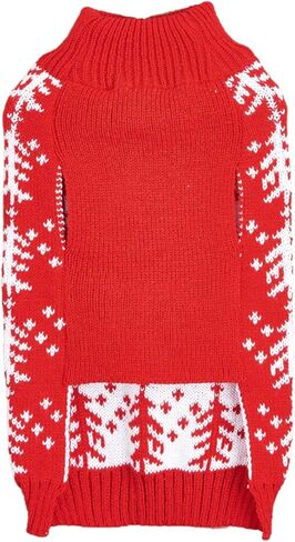 Jecikelon Knit Christmas Dog Sweater for Small Dogs Winter Knitwear Puppy Clothes Soft Warm Pullover Pet Outfits Doggy Cat Clothing (Medium, Green) in Kuwait