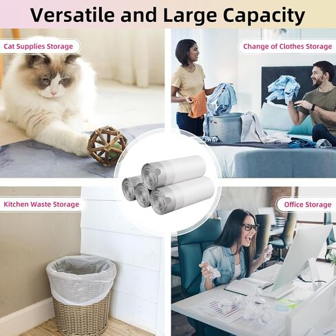 Self Cleaning Cat Litter Box, Drawstring Pet Waste Bags, Cat Litter Box Liners-4 Rolls, 20"x 18", 60 Counts for Automatic Cleaning Litter Box in Saudi Arabia