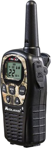 ميدلاند - LXT500VP3، أجهزة اتصال لاسلكية FRS ذات 22 قناة مع مسح للقنوات - أجهزة راديو ذات نطاق ممتد، تشغيل صامت، البطاريات متضمنة (حزمة زوجية) (أسود) in Kuwait