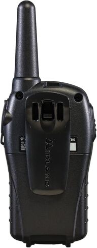 ميدلاند - LXT500VP3، أجهزة اتصال لاسلكية FRS ذات 22 قناة مع مسح للقنوات - أجهزة راديو ذات نطاق ممتد، تشغيل صامت، البطاريات متضمنة (حزمة زوجية) (أسود) in Kuwait