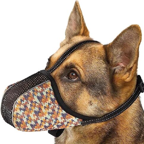 Dog Muzzle for Extra Small Dogs Anti & Prevent Biting Chewing Barking Soft Air Mesh Muzzles Reflective Ajustable Full Coverage Dog Mouth Guard Cover for Grooming Scavenging Black XS in Saudi Arabia