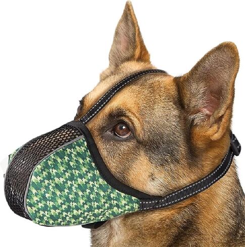 Dog Muzzle for Extra Small Dogs Anti & Prevent Biting Chewing Barking Soft Air Mesh Muzzles Reflective Ajustable Full Coverage Dog Mouth Guard Cover for Grooming Scavenging Black XS in Saudi Arabia