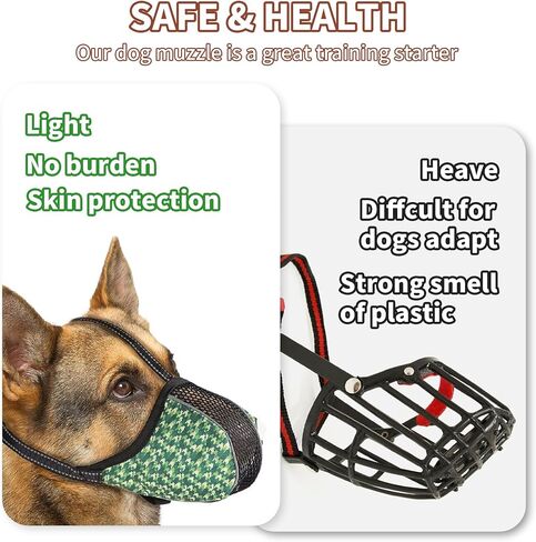 Dog Muzzle for Extra Small Dogs Anti & Prevent Biting Chewing Barking Soft Air Mesh Muzzles Reflective Ajustable Full Coverage Dog Mouth Guard Cover for Grooming Scavenging Black XS in Saudi Arabia