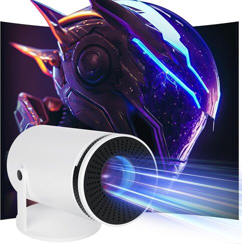 Mini Projector 4K 1080P Portable Projector 180° Rotatable Android 12 Bluetooth 5.0 WiFi 6 Auto Keystone Outdoor Movie Projector Compatible with Phone Laptop in Kuwait