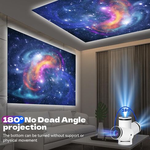 Mini Projector 4K 1080P Portable Projector 180° Rotatable Android 12 Bluetooth 5.0 WiFi 6 Auto Keystone Outdoor Movie Projector Compatible with Phone Laptop in Kuwait