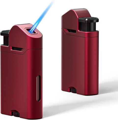 RONXS Torch Lighter, 2 Pack Adjustable Jet Flame Butane Lighter, Mini Refillable Windproof Cool Lighters, Great Gift Idea for Men and Women (Butane Gas Not Included) (Red) in Saudi Arabia