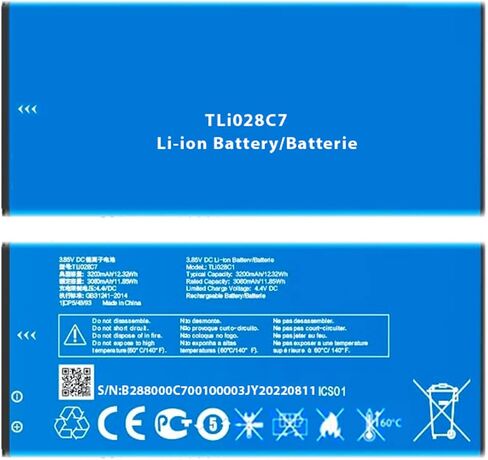 بطارية لبطارية TLi028C7، بطارية بديلة لبطارية TLi028C7 Al Catel 1B 5002H Tracfone A3 A509DL in Saudi Arabia