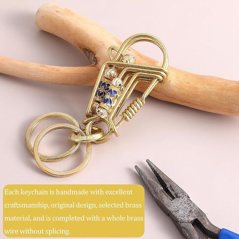 Brass Carabiner Clip Handmade Keychain Gold Car Key Holder Heavy Duty Key Ring Carabiner Clip Cute Keychain Hook Gold Brass Key Organizer for Men Women in Saudi Arabia