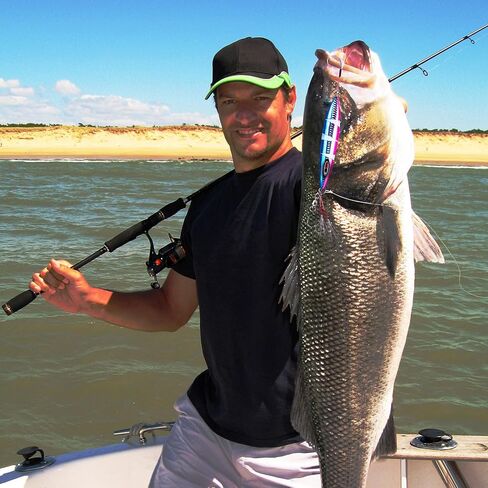 Goture Slow Pitch Jigs, Glow Flat Fall Jig Fishing Lure with Double Assist Hooks and Swivel, Fishing Jigs Saltwater 40g-250g Deep Sea Fishing Jigging Lures for Tuna,Dogtooth Tuna, Yellowtail,Kingfish in Kuwait