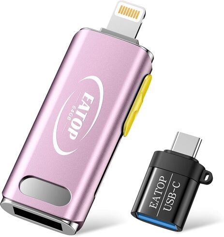 محركات أقراص فلاش بسعة 64 جيجابايت مخصصة لهاتف iPhone، مع محول USB C لهاتف iPhone 15، وتخزين شريحة الذاكرة للصور ومقاطع الفيديو المتوافقة مع iPhone iPad Android وأجهزة الكمبيوتر (أرجواني) in Kuwait