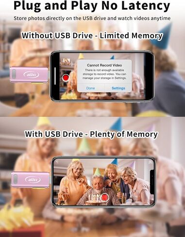 محركات أقراص فلاش بسعة 64 جيجابايت مخصصة لهاتف iPhone، مع محول USB C لهاتف iPhone 15، وتخزين شريحة الذاكرة للصور ومقاطع الفيديو المتوافقة مع iPhone iPad Android وأجهزة الكمبيوتر (أرجواني) in Kuwait