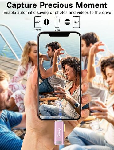 محركات أقراص فلاش بسعة 64 جيجابايت مخصصة لهاتف iPhone، مع محول USB C لهاتف iPhone 15، وتخزين شريحة الذاكرة للصور ومقاطع الفيديو المتوافقة مع iPhone iPad Android وأجهزة الكمبيوتر (أرجواني) in Kuwait