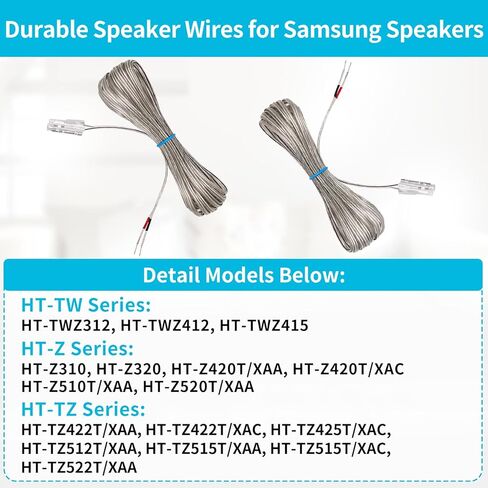 كابلات/أسلاك مكبر الصوت لمكبر الصوت الخلفي من سامسونج مع مشابك الكابلات - AH81-02137A أسلاك مكبر الصوت البديلة لمكبر الصوت Samsung HT-Z310 HT-Z510T/XAA HT-TZ422T/XAC HT-TZ515T/XAC HT-TWZ412 HT-TWZ415 والمزيد in Kuwait