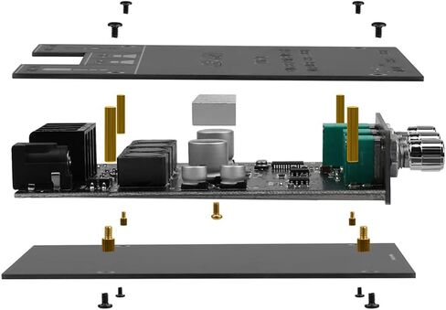 ZK-1002T RPO 2.0 Channel Bluetooth 5.0 Amplifier Board 200W AMP | HiFi Subwoofer Audio AMPs with Treble and Bass, BT USB and AUX Inputs, DC 12-24V 2.0 Channel Stereo AMP Module for DIY in Kuwait