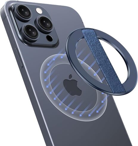 قبضة هاتف AirLoop رفيعة للغاية مع حزام إصبع مرن ناعم، لاصق قوي مع حلقة حامل مغناطيسية على الوجهين، ملحقات خفيفة للغاية للهاتف - أسود in Saudi Arabia