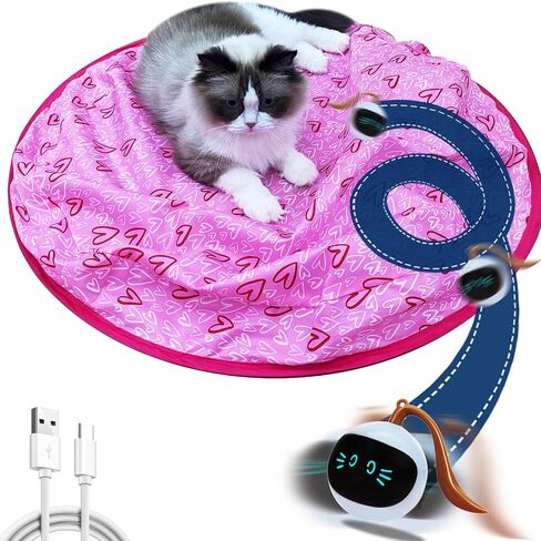 Cat Hunting Bag cat Hide and Seek Toy Cat Interactive Toy Automatic Rolling Ball Cat Toy Single Play Toy (F-AX) in Saudi Arabia