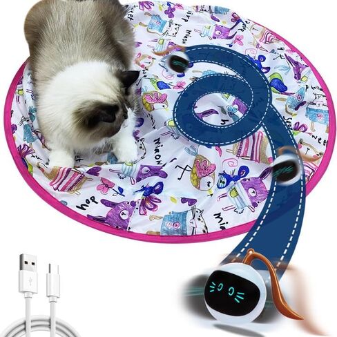 Cat Hunting Bag cat Hide and Seek Toy Cat Interactive Toy Automatic Rolling Ball Cat Toy Single Play Toy (F-AX) in Saudi Arabia