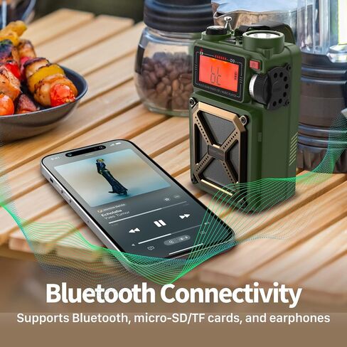 FosPower 4000mAh NOAA Emergency Weather Radio (Model D2) Portable Power Bank with Solar Charging, Hand Crank & Battery Operated, LCD Display, SOS Alarm, AM/FM & LED Flashlight for Outdoor Emergency in Saudi Arabia